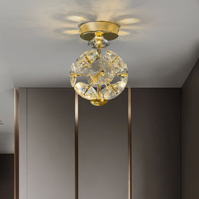 Lampe de Plafond en Cristal Poli - Éclairage Élégant et Ambiance Romantique