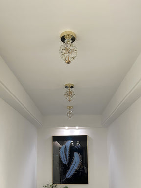 Lampe de Plafond en Cristal Poli - Éclairage Élégant et Ambiance Romantique