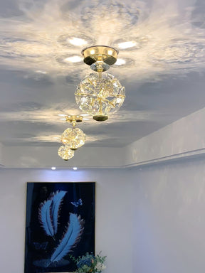 Lampe de Plafond en Cristal Poli - Éclairage Élégant et Ambiance Romantique