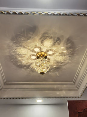 Lampe de Plafond en Cristal Poli - Éclairage Élégant et Ambiance Romantique