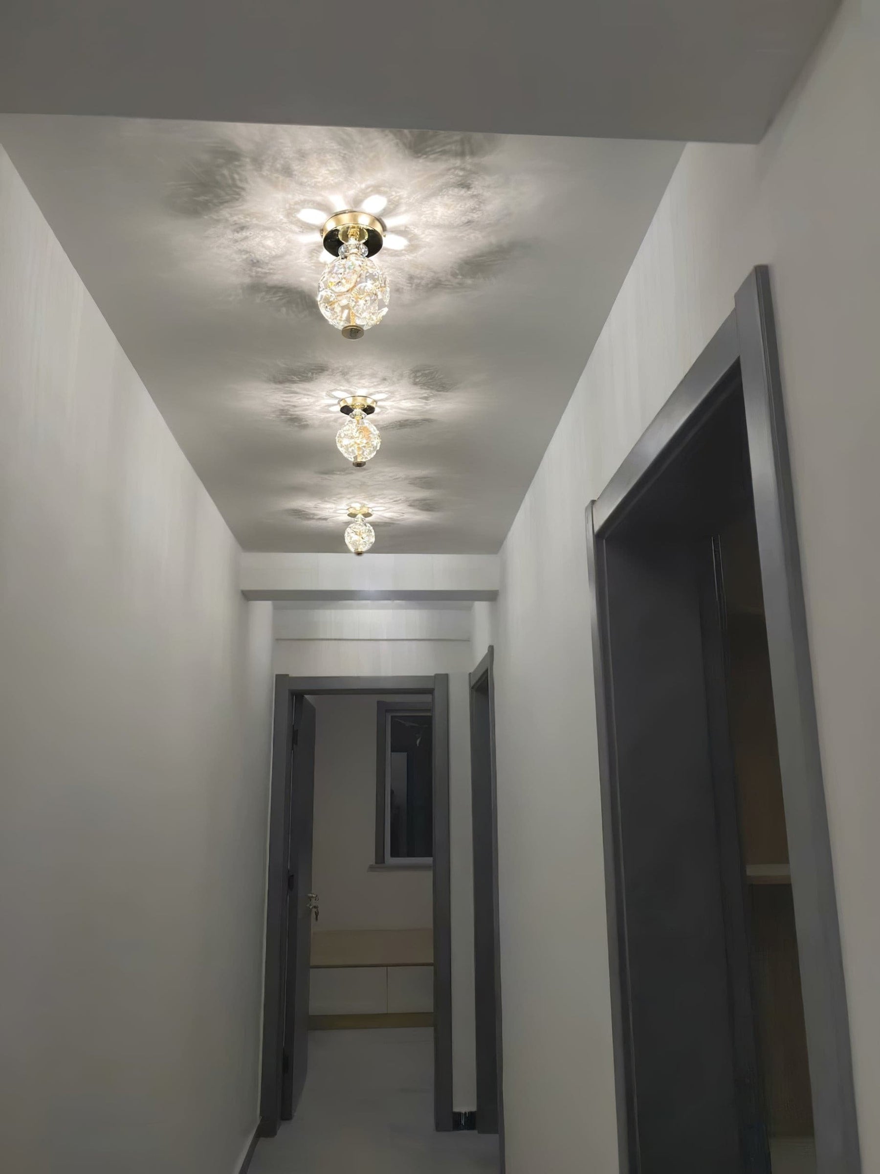 Lampe de Plafond en Cristal Poli - Éclairage Élégant et Ambiance Romantique