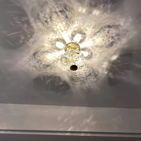 Lampe de Plafond en Cristal Poli - Éclairage Élégant et Ambiance Romantique