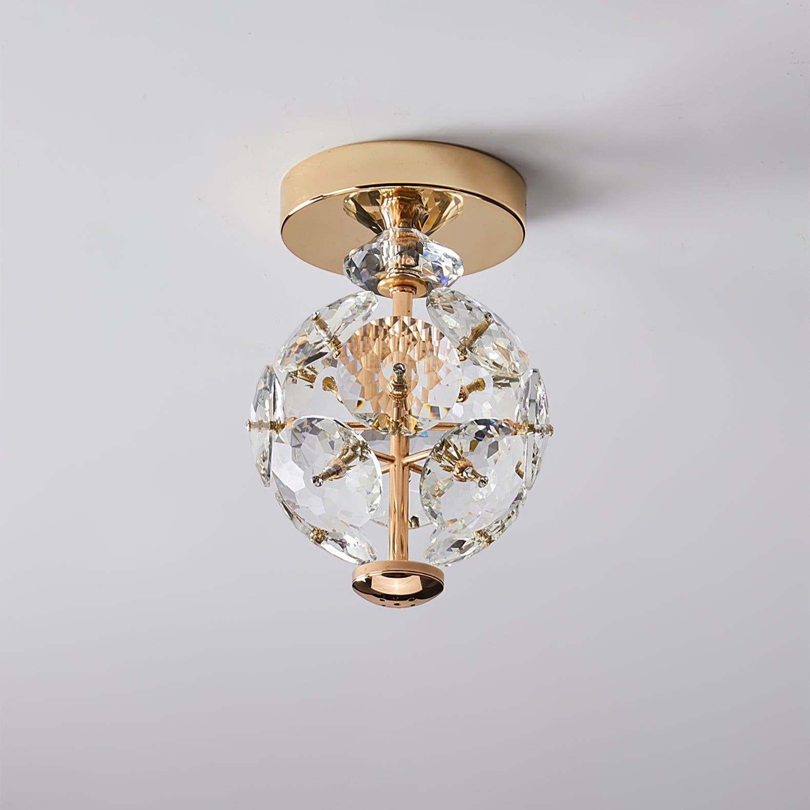 Lampe de Plafond en Cristal Poli - Éclairage Élégant et Ambiance Romantique