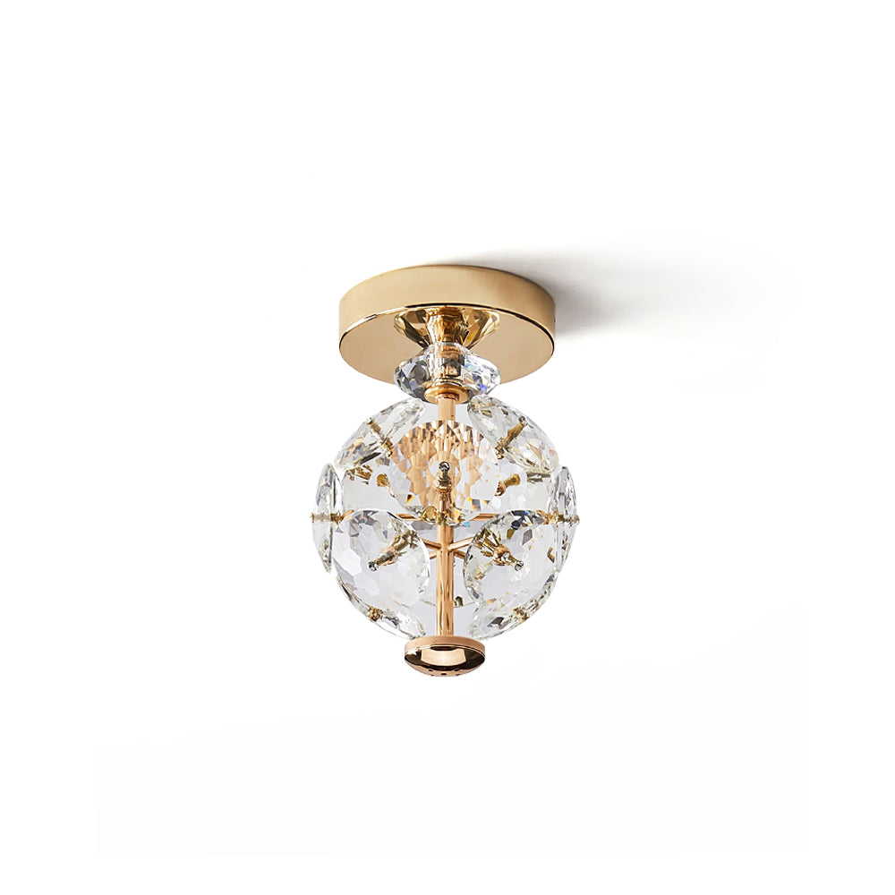 Lampe de Plafond en Cristal Poli - Éclairage Élégant et Ambiance Romantique