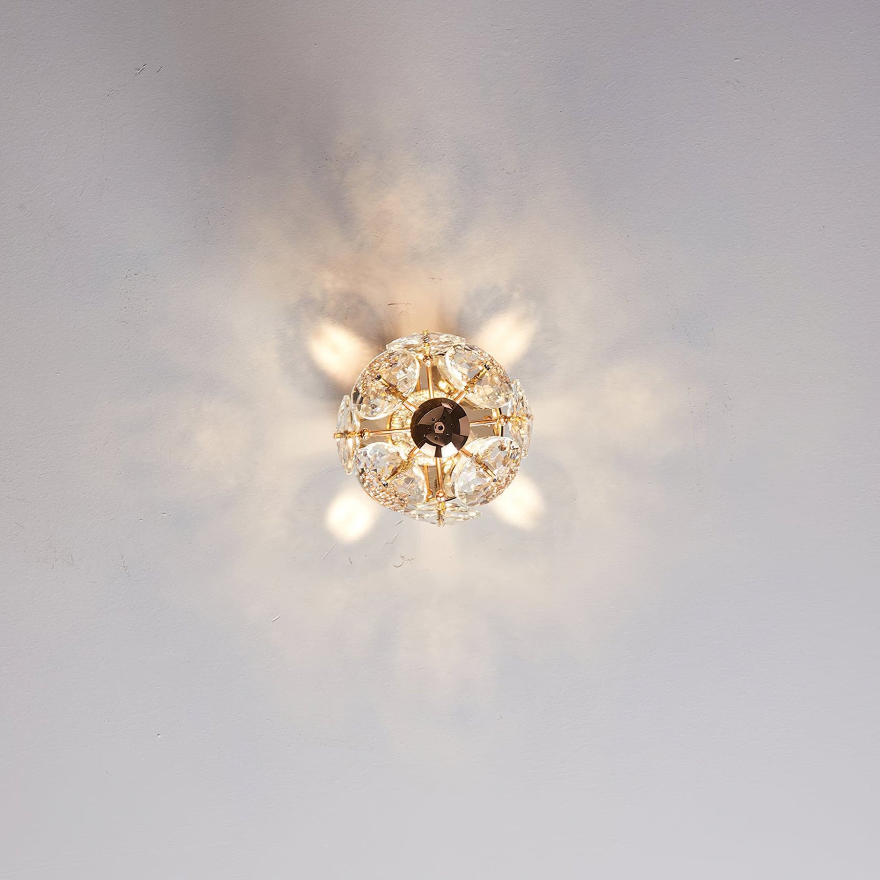 Lampe de Plafond en Cristal Poli - Éclairage Élégant et Ambiance Romantique