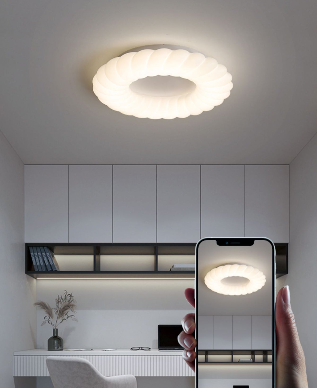 Lampe de Plafond Design Donut - Éclat Doux et Ambiance Magique