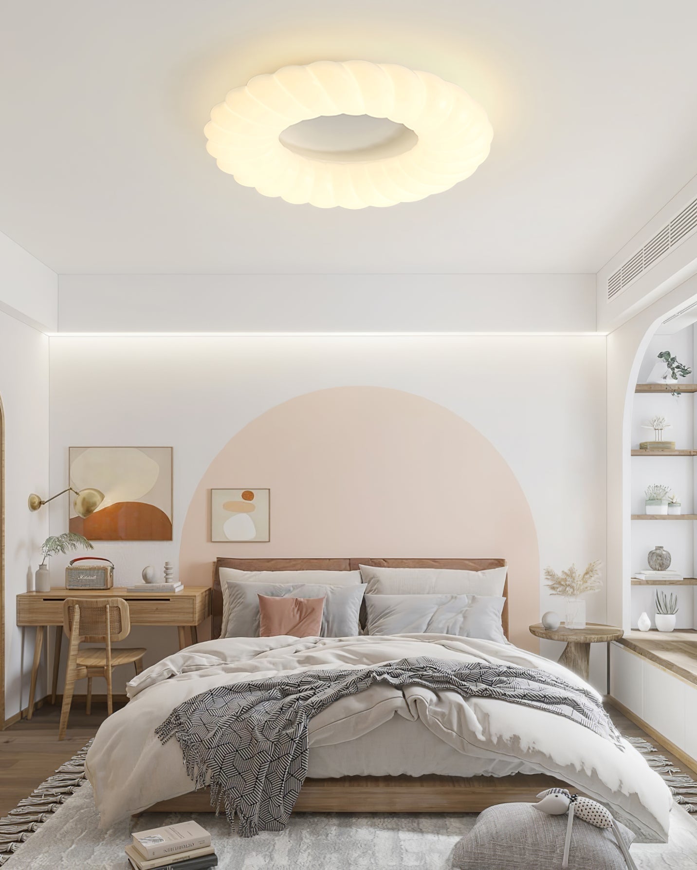 Lampe de Plafond Design Donut - Éclat Doux et Ambiance Magique