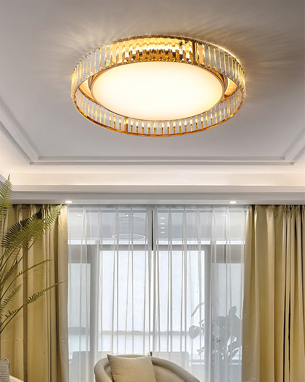 Plafonnier Moderne en Cristal - Design Élégant et Sophistiqué