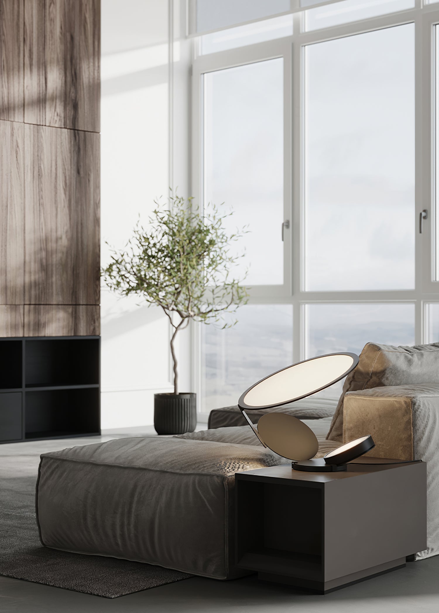 Lampe de Table Élégante - Détails Sculptés et Éclairage Atmosphérique