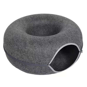 Lit pour Chat en Forme de Donut - Matériau Doux et Base Antidérapante
