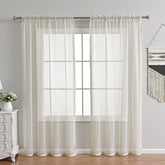 Rideaux en Voile Beige Doux - Élégance Lumineuse pour Espaces Sophistiqués
