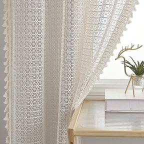 Rideaux en Voile Beige Doux - Élégance Lumineuse pour Espaces Sophistiqués