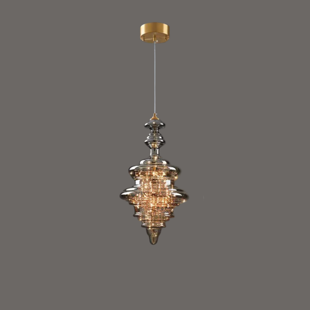 Lampe Suspendue Grise Design Élégant - Éclairage Ambiance et Matériaux Luxueux