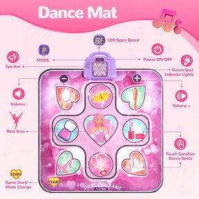 Tapis de Danse Interactif pour Filles - Amusement et Mouvement Sans Écran