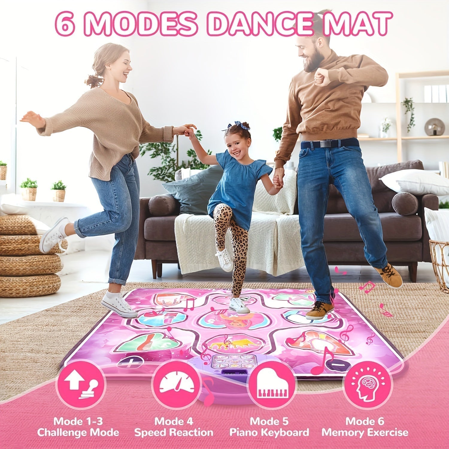 Tapis de Danse Interactif pour Filles - Amusement et Mouvement Sans Écran