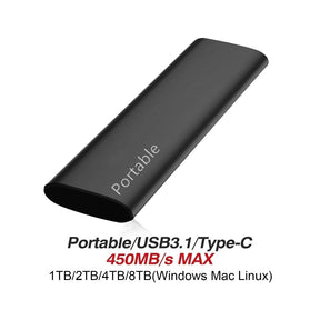 SSD Externe Portable Haute Vitesse - Design en Aluminium Compact et Durable