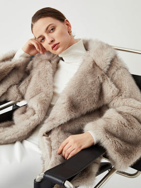 Manteau en Fausse Fourrure Luxe - Col Surdimensionné et Chaud