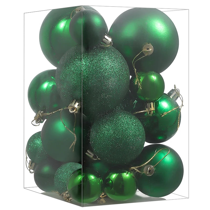 Boules de Noël Décoratives - Ensemble Coloré de 24 Ornements Suspendus