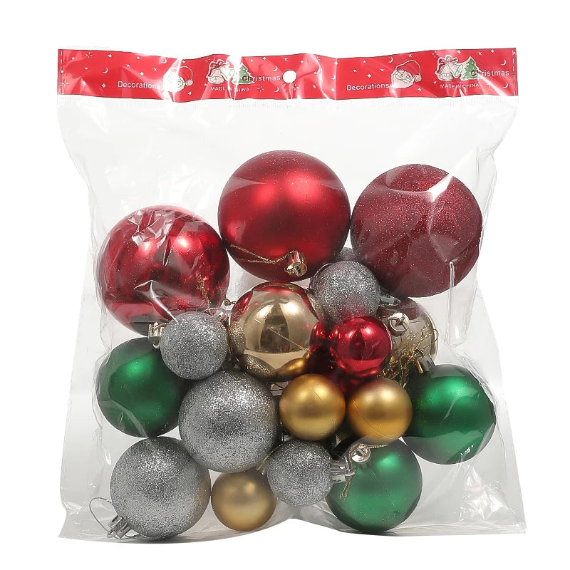 Boules de Noël Décoratives - Ensemble Coloré de 24 Ornements Suspendus