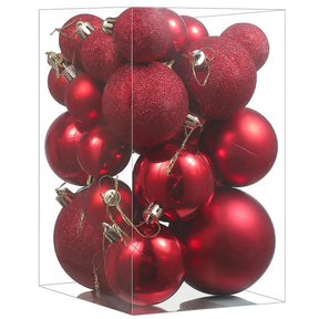 Boules de Noël Décoratives - Ensemble Coloré de 24 Ornements Suspendus