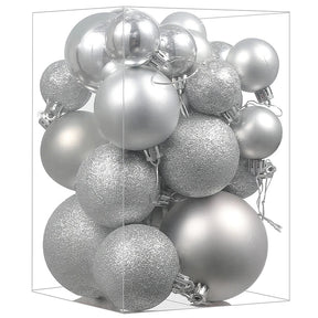 Boules de Noël Décoratives - Ensemble Coloré de 24 Ornements Suspendus