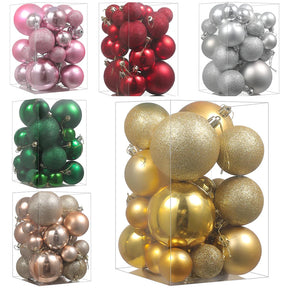 Boules de Noël Décoratives - Ensemble Coloré de 24 Ornements Suspendus
