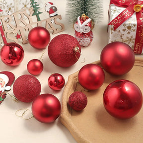 Boules de Noël Décoratives - Ensemble Coloré de 24 Ornements Suspendus