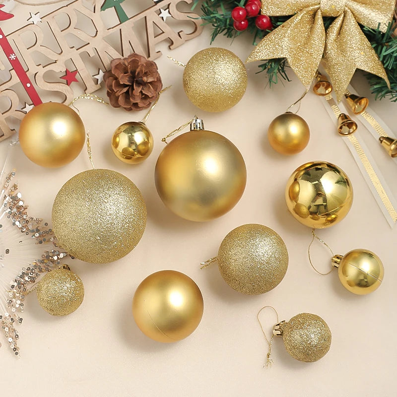 Boules de Noël Décoratives - Ensemble Coloré de 24 Ornements Suspendus