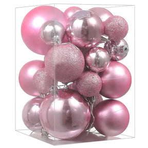 Boules de Noël Décoratives - Ensemble Coloré de 24 Ornements Suspendus