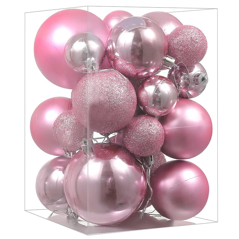 Boules de Noël Décoratives - Ensemble Coloré de 24 Ornements Suspendus
