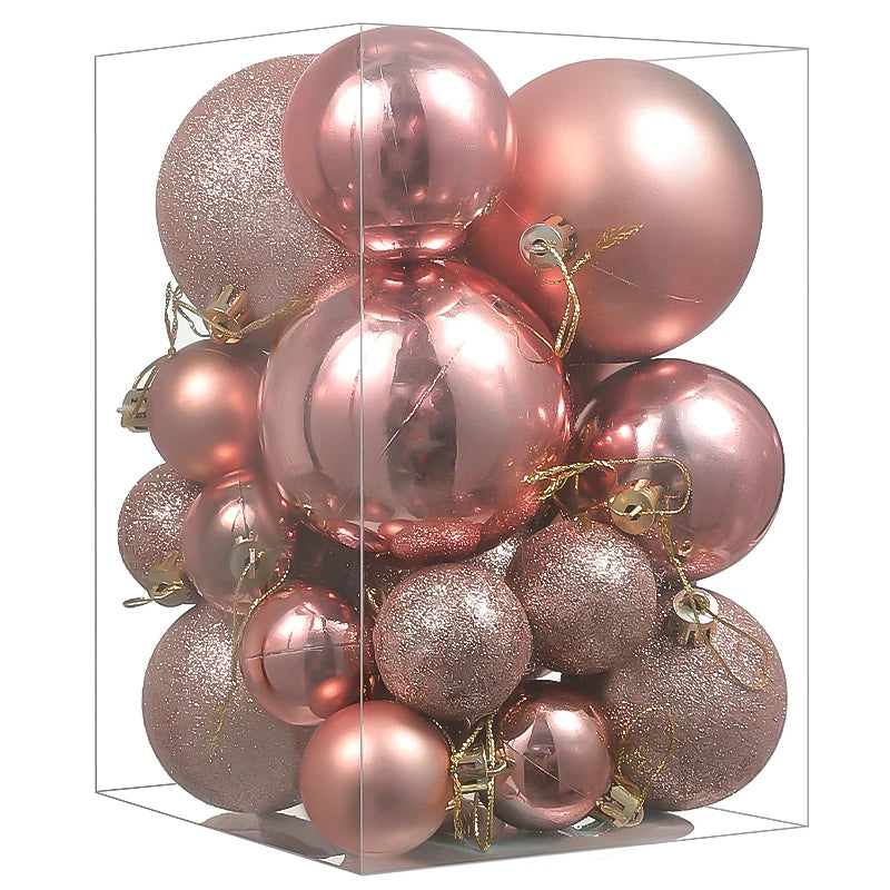 Boules de Noël Décoratives - Ensemble Coloré de 24 Ornements Suspendus