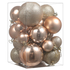 Boules de Noël Décoratives - Ensemble Coloré de 24 Ornements Suspendus