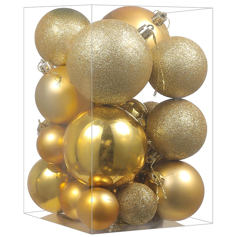 Boules de Noël Décoratives - Ensemble Coloré de 24 Ornements Suspendus