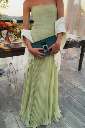 Robe maxi bustier à fronces taille basse femme élégante pour mariage et soirée
