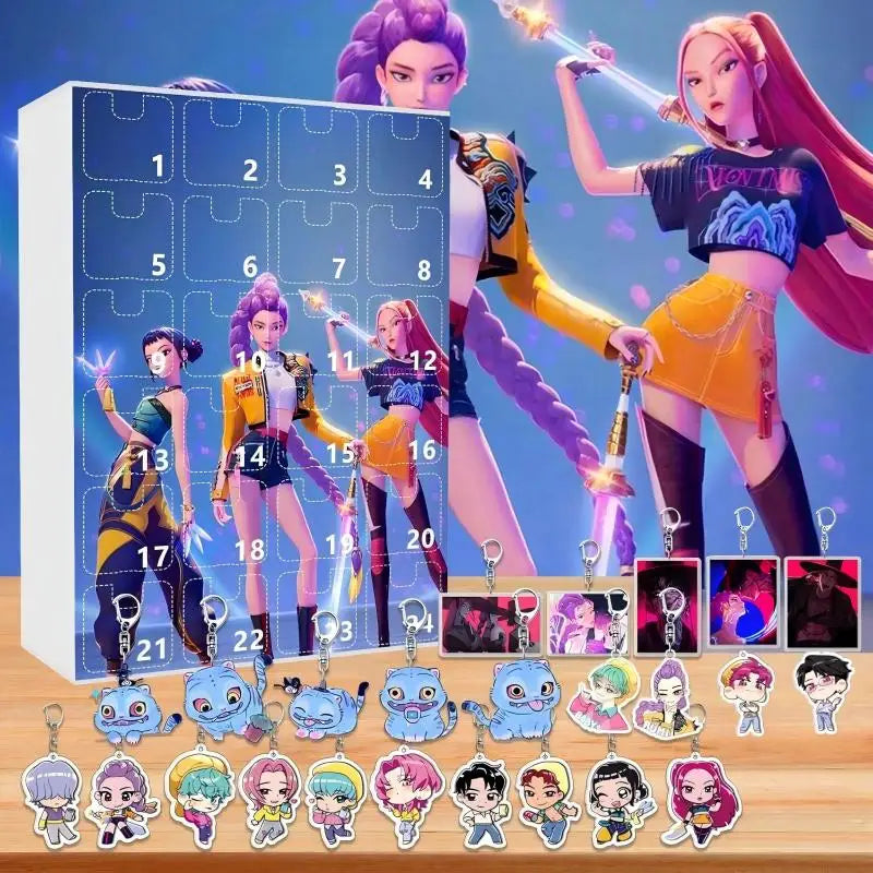 Calendrier de l'Avent K-Pop - 24 Porte-Clés de Fantaisie Sombre