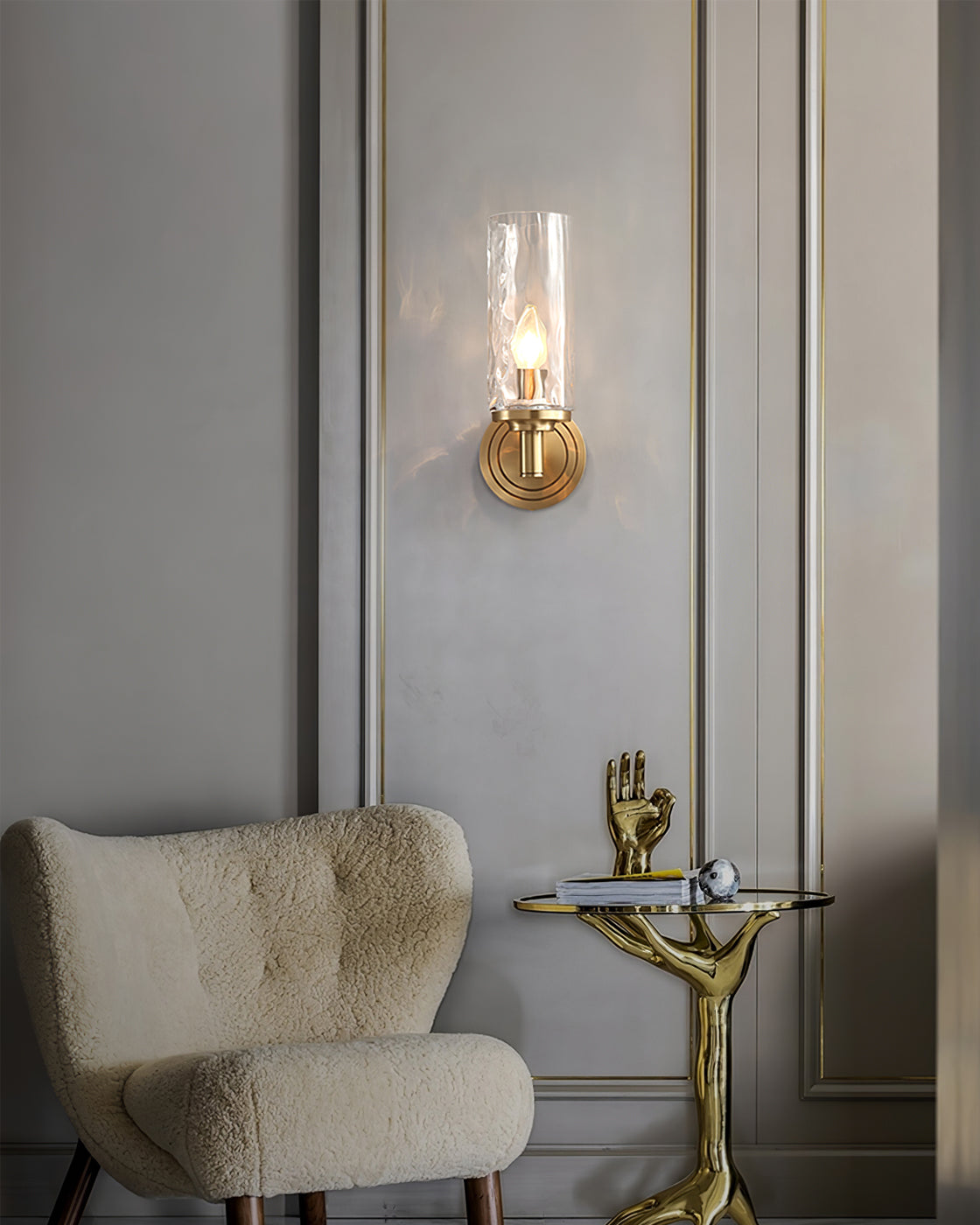 Applique Murale en Verre Élégante - Éclairage Chaud pour Ambiance Luxueuse