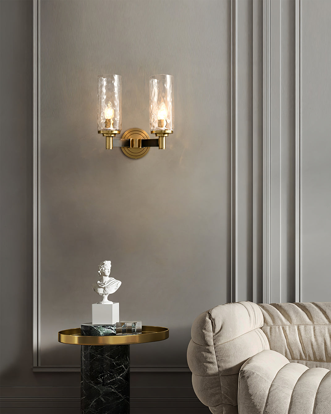 Applique Murale en Verre Élégante - Éclairage Chaud pour Ambiance Luxueuse