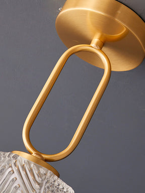 Lampe de Plafond Art Déco - Élégance et Luxe en Verre et Laiton