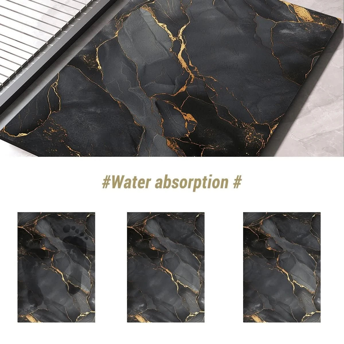 Tapis de Bain Antidérapant en Diatomite | Séchage Rapide et Confort Optimal