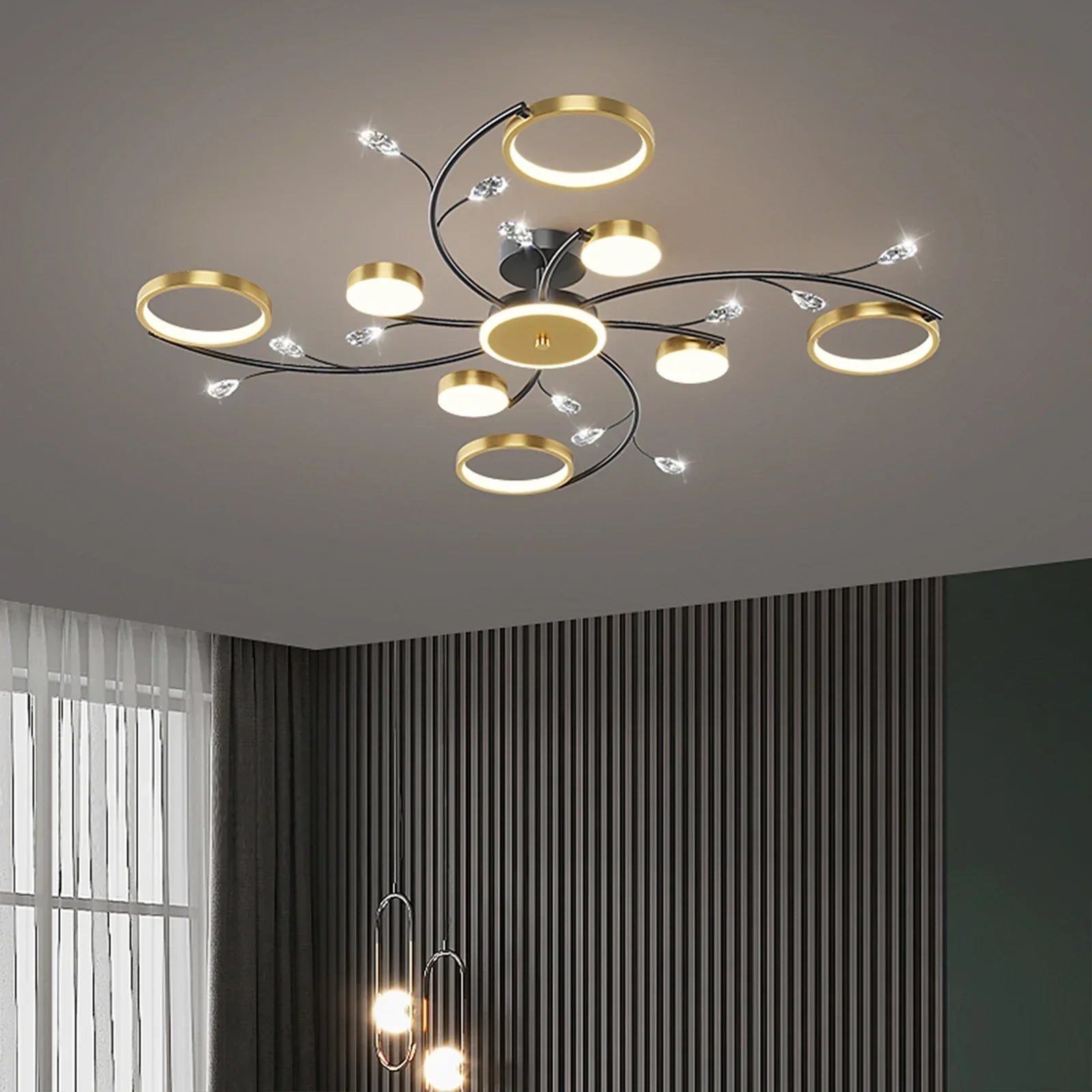 Suspension Dimmable en Métal et Acrylique - Éclairage Personnalisable pour Cuisine Moderne