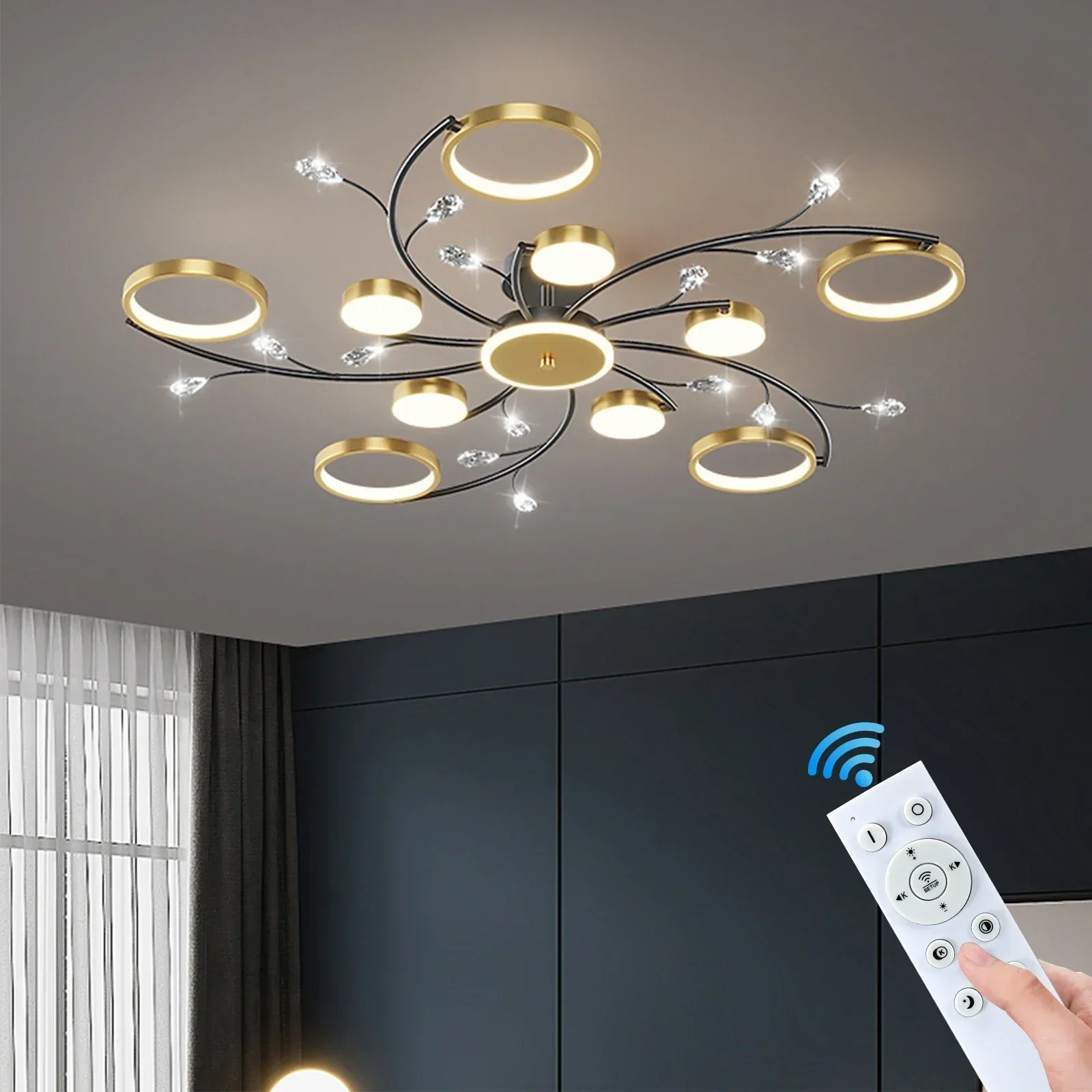 Suspension Dimmable en Métal et Acrylique - Éclairage Personnalisable pour Cuisine Moderne