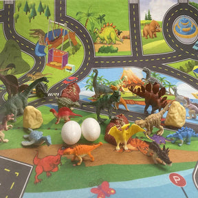 Calendrier de l'Avent Dinosaure Éducatif - 28 Figurines Réalistes et Tapis de Jeu