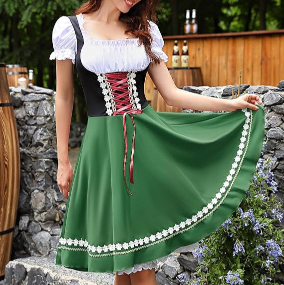 Robe Dirndl Bavaroise avec Blouse - Tenue Traditionnelle pour Oktoberfest