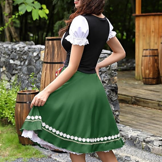 Robe Dirndl Bavaroise avec Blouse - Tenue Traditionnelle pour Oktoberfest