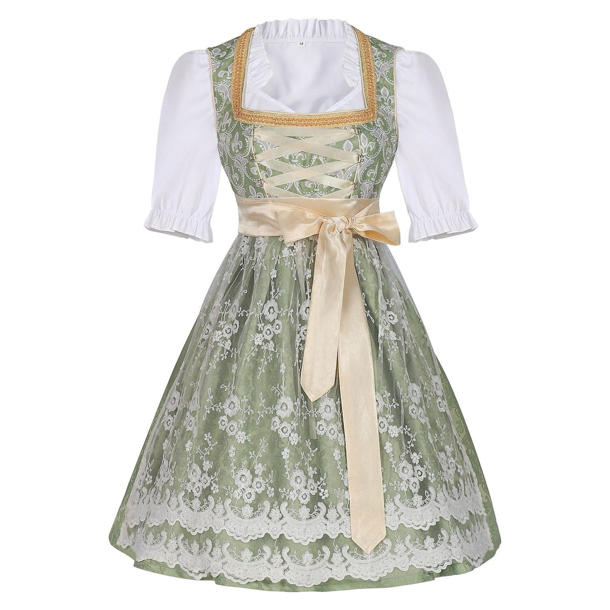 Robe Dirndl Or Champagne - Élégante et Glamoureuse pour Oktoberfest