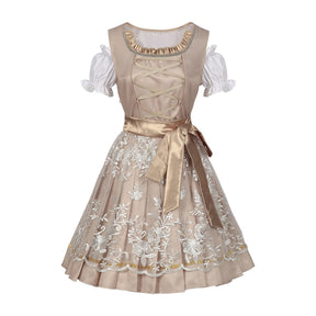 Robe Dirndl Or Champagne - Élégante et Glamoureuse pour Oktoberfest