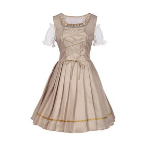 Robe Dirndl Or Champagne - Élégante et Glamoureuse pour Oktoberfest