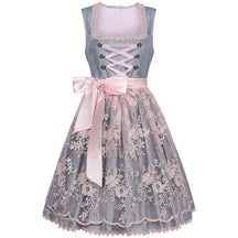 Robe Dirndl Grise avec Tablier - Élégance Traditionnelle pour Oktoberfest