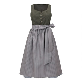 Robe Dirndl Traditionnelle avec Tablier - Élégante Tenue pour Oktoberfest