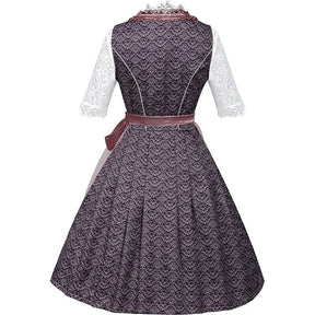 Robe dirndl traditionnelle avec broderie - Ensemble élégant pour Oktoberfest